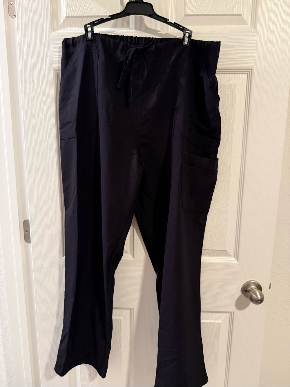 Scrubstar Black Scrub Pants with Pink Nail Accent